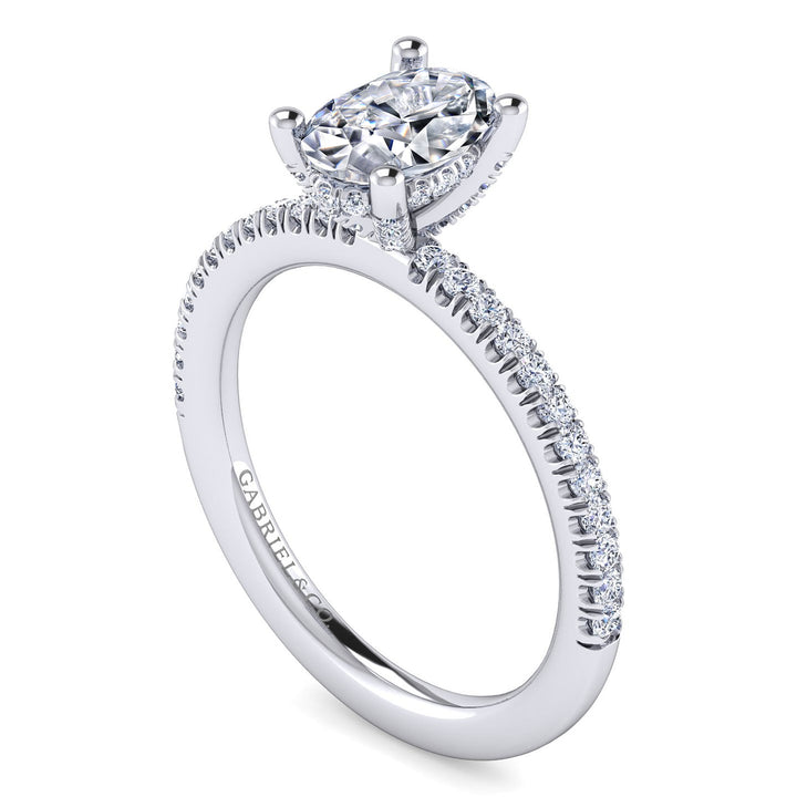 Gabriel & Co. ER13903O4W44JJ 14K White Gold Oval Diamond Engagement Ring