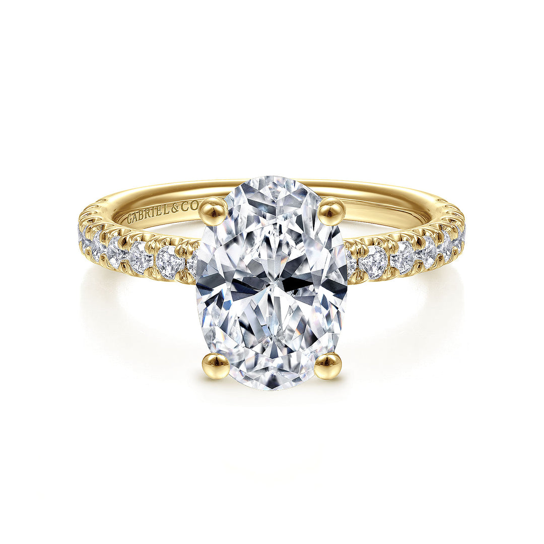 Gabriel & Co. ER13904O8Y44JJ 14K Yellow Gold Oval Diamond Engagement Ring