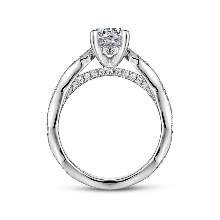 Gabriel & Co. ER14427R4W44JJ 14K White Gold Round Diamond Engagement Ring
