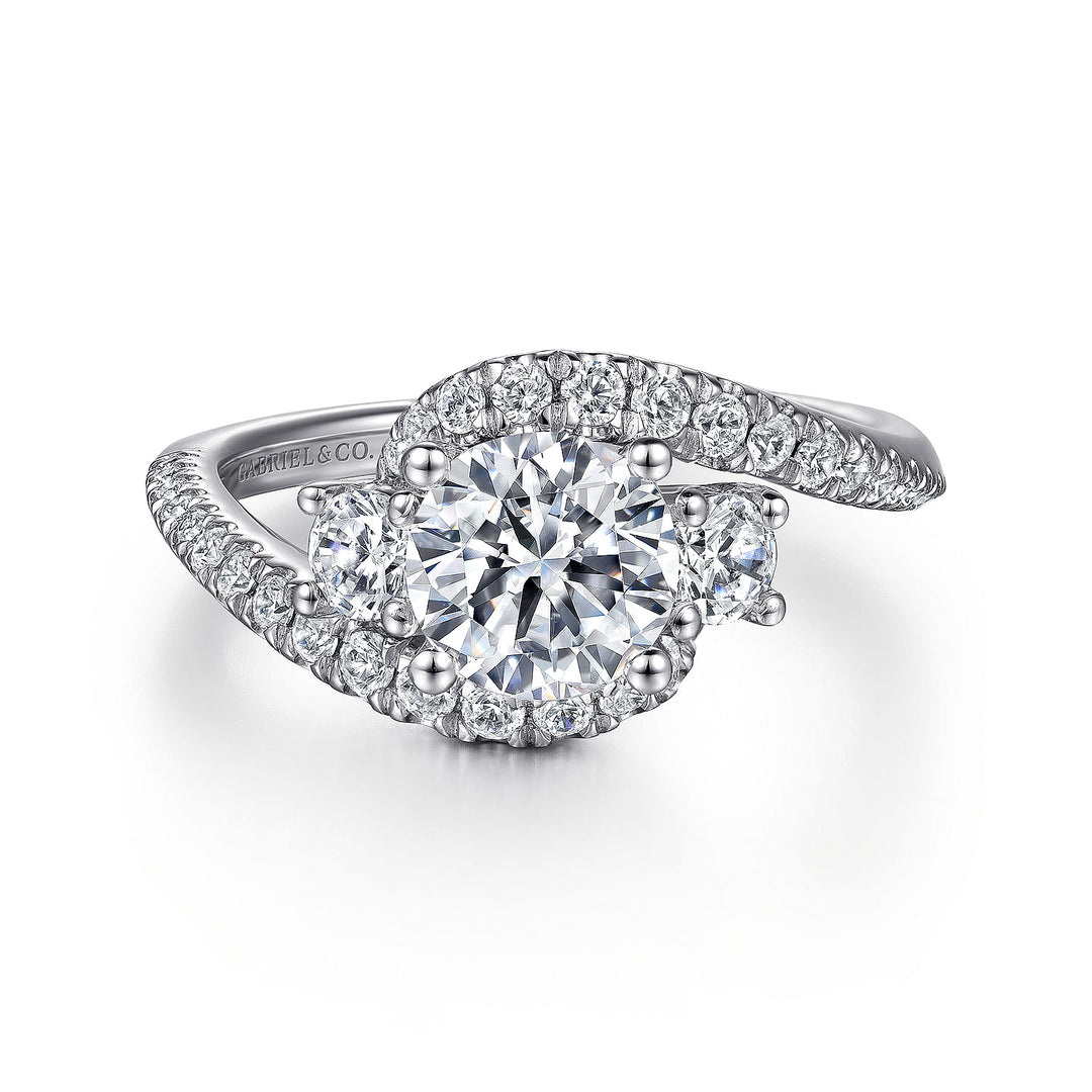 Gabriel & Co. ER14465R4W44JJ 14K White Gold Round Diamond Engagement Ring