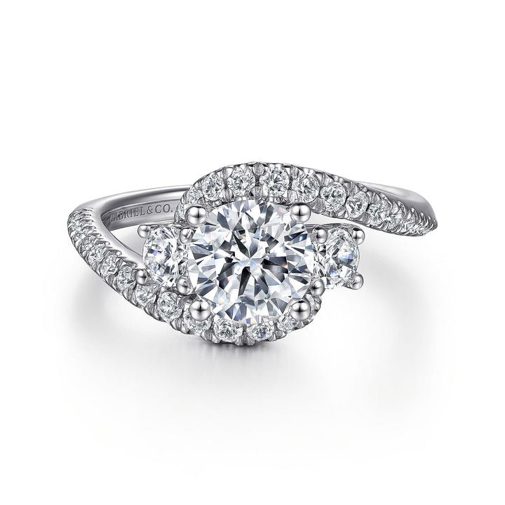 Gabriel & Co. ER14465R4W44JJ 14K White Gold Round Diamond Engagement Ring
