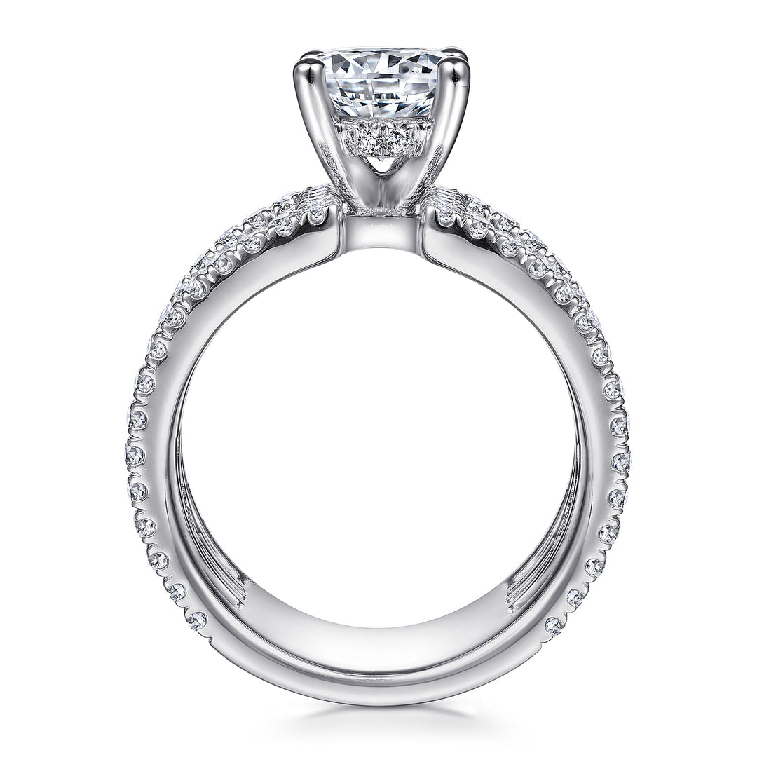 Gabriel & Co. ER14606R6W44JJ 14K White Gold Round Diamond Engagement Ring