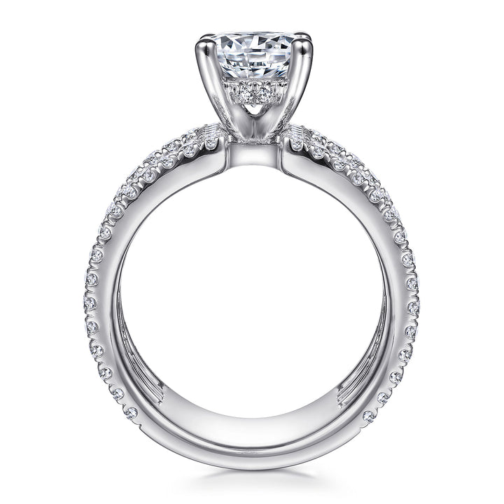 Gabriel & Co. ER14606R6W44JJ 14K White Gold Round Diamond Engagement Ring