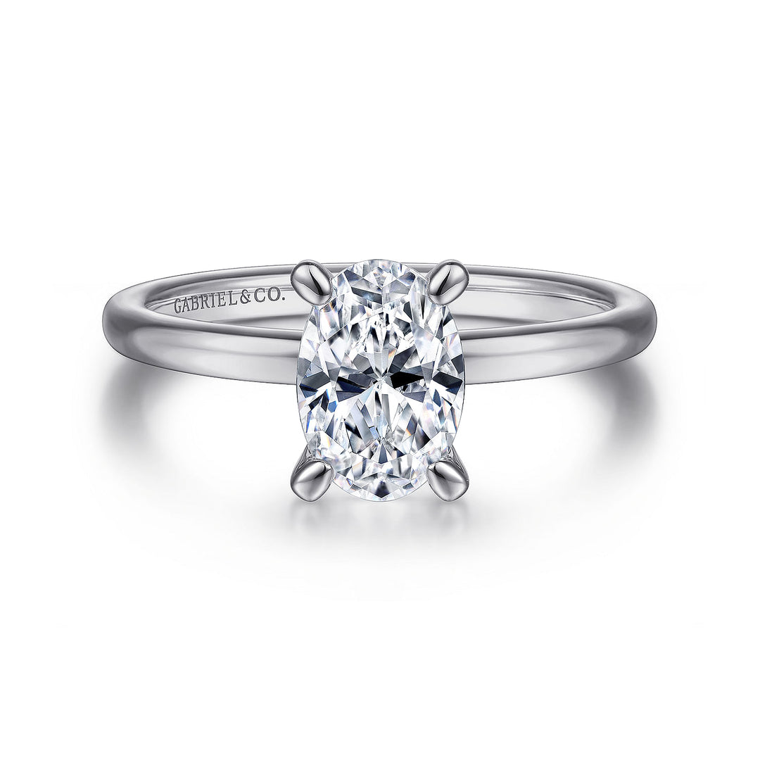 Gabriel & Co. ER14684O4W4JJJ 14K White Gold Oval  Diamond Engagement Ring