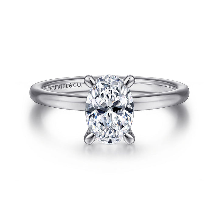 Gabriel & Co. ER14684O4W4JJJ 14K White Gold Oval  Diamond Engagement Ring
