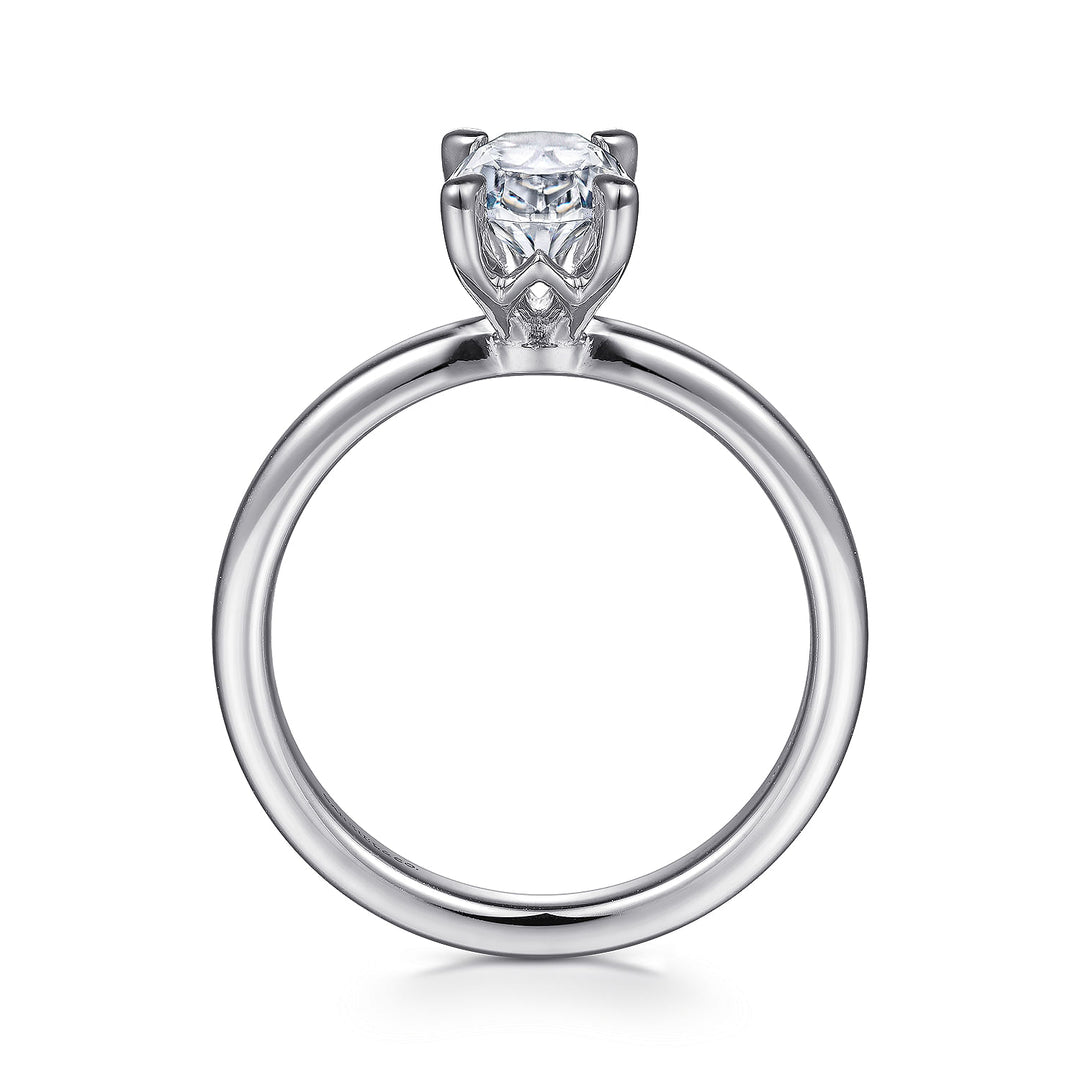 Gabriel & Co. ER14684O4W4JJJ 14K White Gold Oval  Diamond Engagement Ring