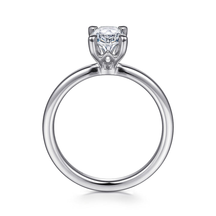 Gabriel & Co. ER14684O4W4JJJ 14K White Gold Oval  Diamond Engagement Ring