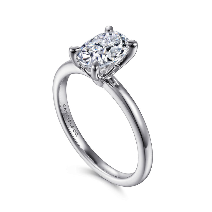 Gabriel & Co. ER14684O4W4JJJ 14K White Gold Oval  Diamond Engagement Ring