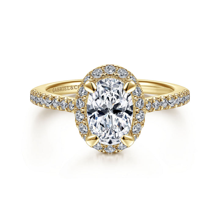 Gabriel & Co. ER14725O4Y44JJ 14K Yellow Gold Oval Halo Diamond Engagement Ring