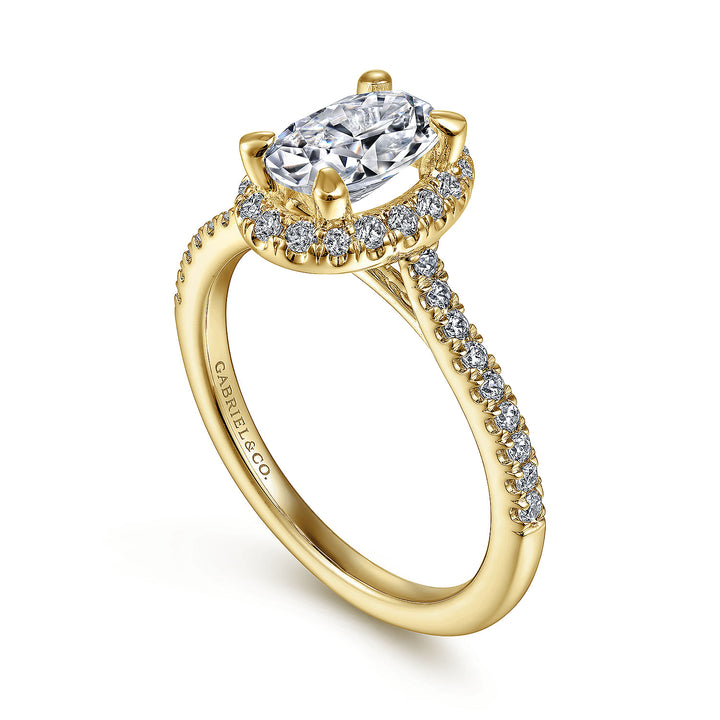 Gabriel & Co. ER14725O4Y44JJ 14K Yellow Gold Oval Halo Diamond Engagement Ring