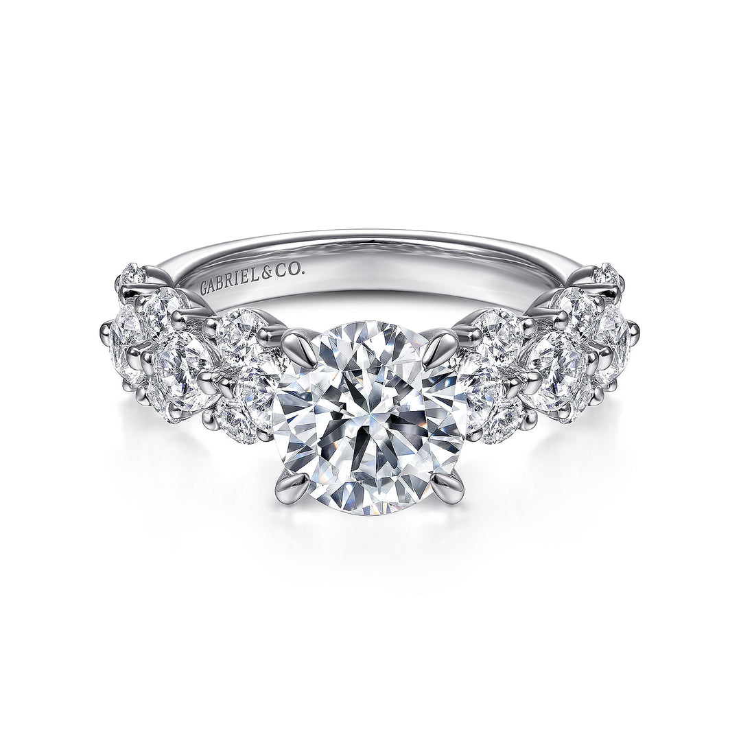 Gabriel & Co. ER14732R6W44JJ 14K White Gold Round Diamond Engagement Ring