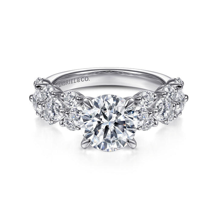 Gabriel & Co. ER14732R6W44JJ 14K White Gold Round Diamond Engagement Ring