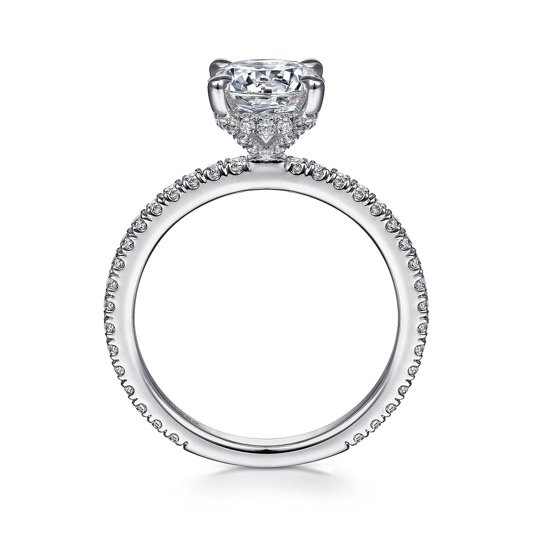 Gabriel & Co. ER14914R6W44JJ 14K White Gold Round Diamond Engagement Ring