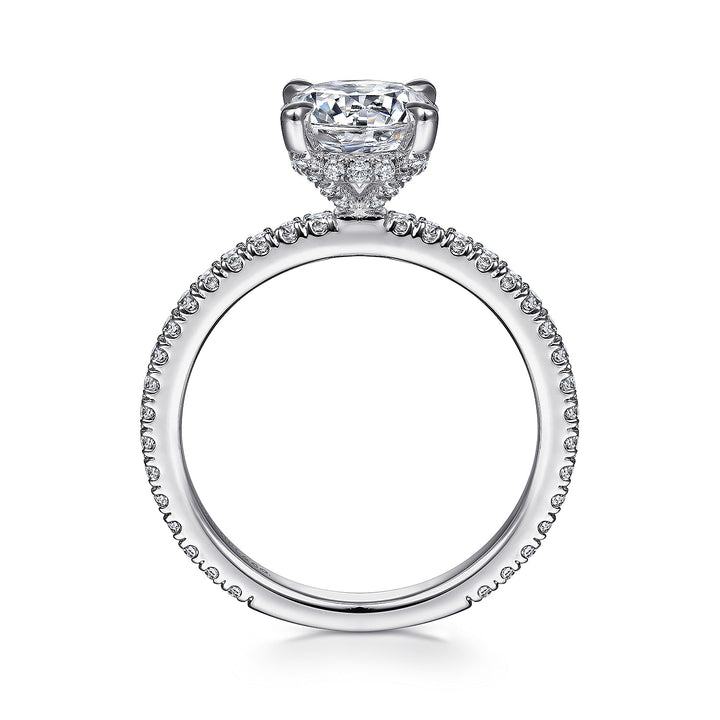 Gabriel & Co. ER14914R6W44JJ 14K White Gold Round Diamond Engagement Ring