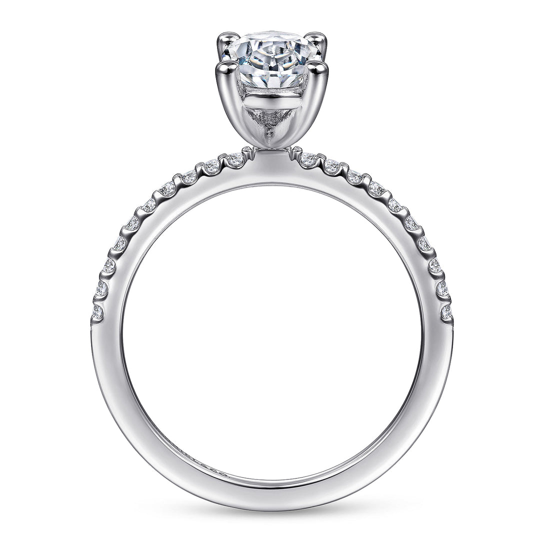 Gabriel & Co. ER14918O4W44JJ 14K White Gold Oval Diamond Engagement Ring