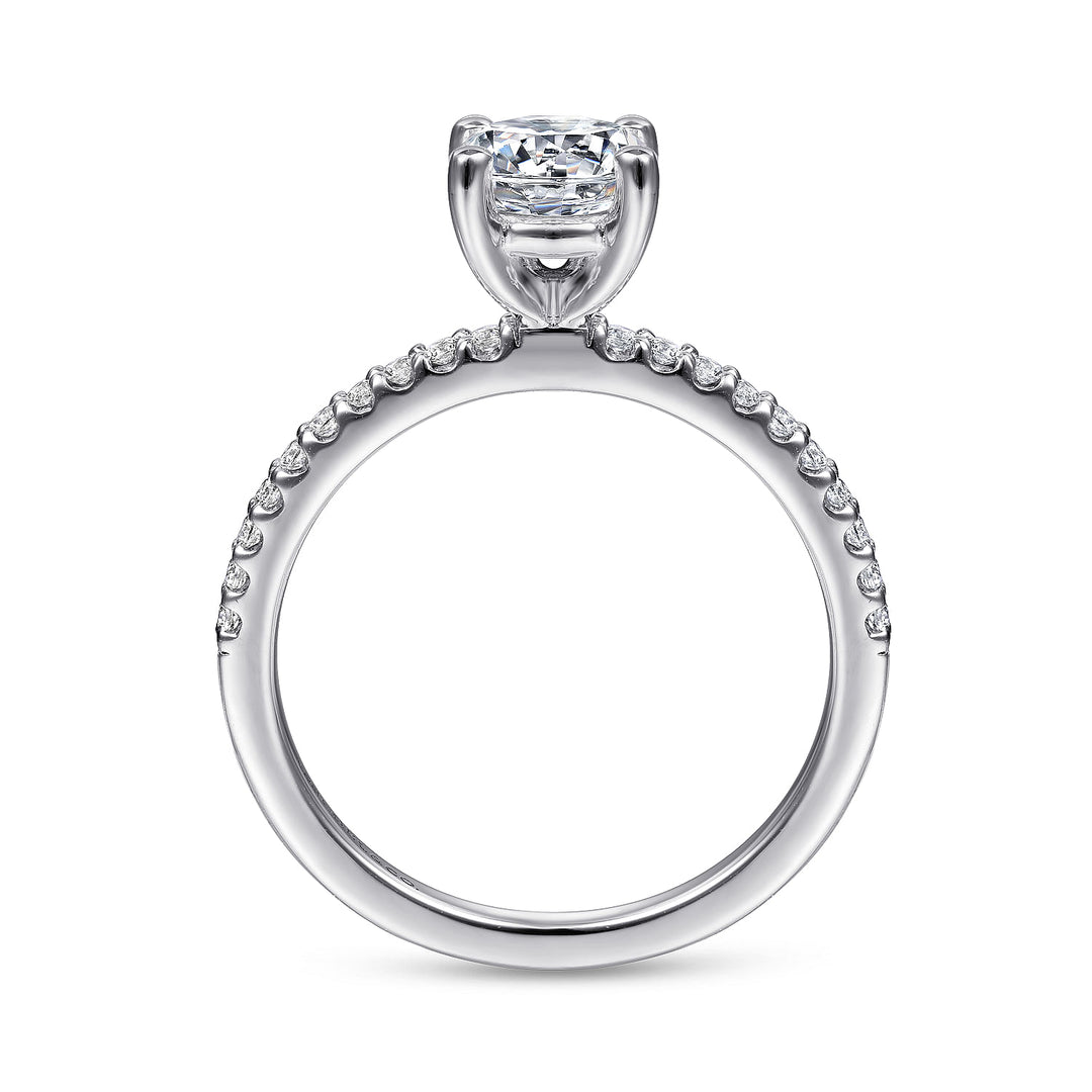 Gabriel & Co. ER14918R4W44JJ 14K White Gold Round Diamond Engagement Ring