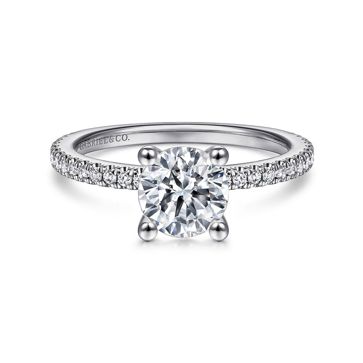 Gabriel & Co. ER14919R4W44JJ 14K White Gold Round Diamond Engagement Ring