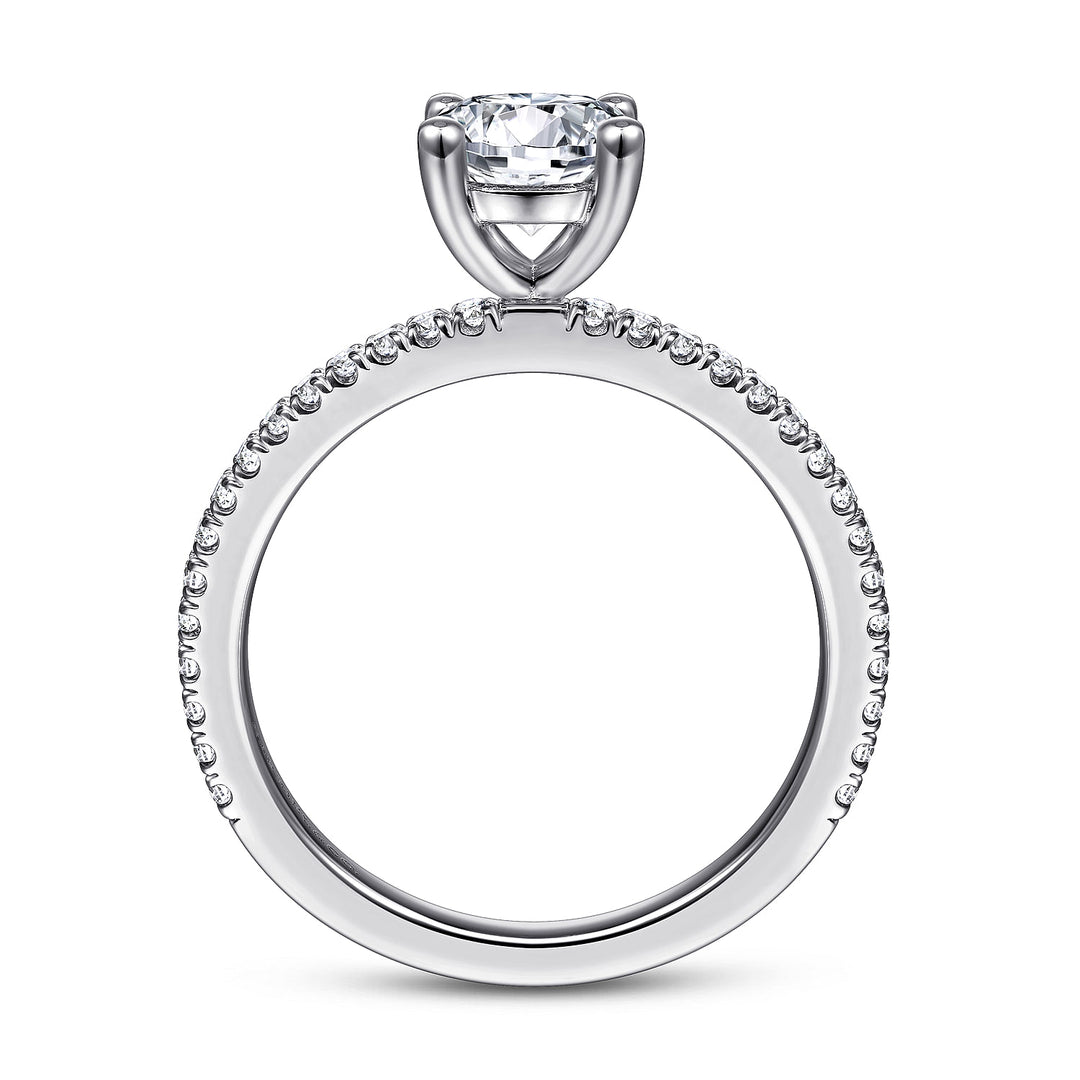Gabriel & Co. ER14919R4W44JJ 14K White Gold Round Diamond Engagement Ring
