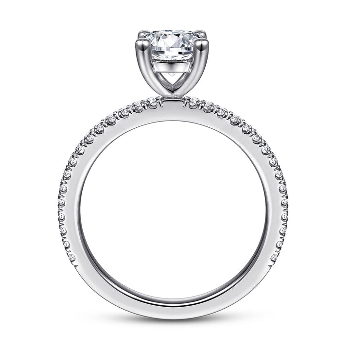 Gabriel & Co. ER14919R4W44JJ 14K White Gold Round Diamond Engagement Ring