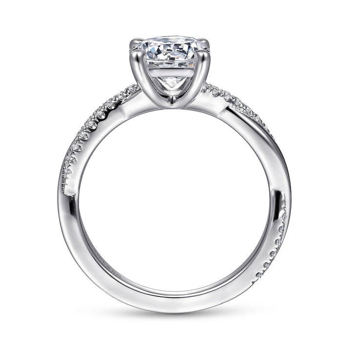 Gabriel & Co. ER14922R4W44JJ 14K White Gold Round Diamond Engagement Ring