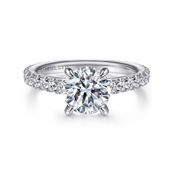 Gabriel & Co. ER14940R6W83JJ 18K White Gold Round Diamond Engagement Ring