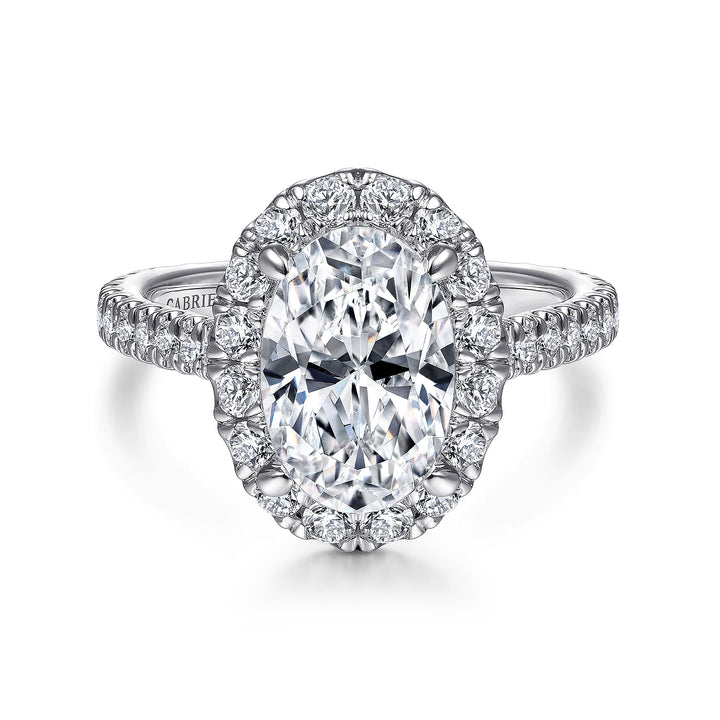 Gabriel & Co. ER14971O8W83JJ 18K White Gold Oval Halo Diamond Engagement Ring