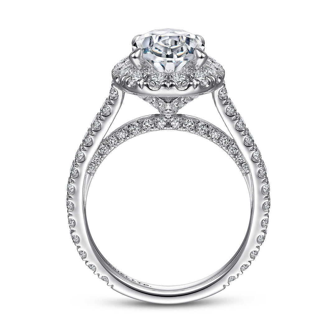 Gabriel & Co. ER14971O8W83JJ 18K White Gold Oval Halo Diamond Engagement Ring