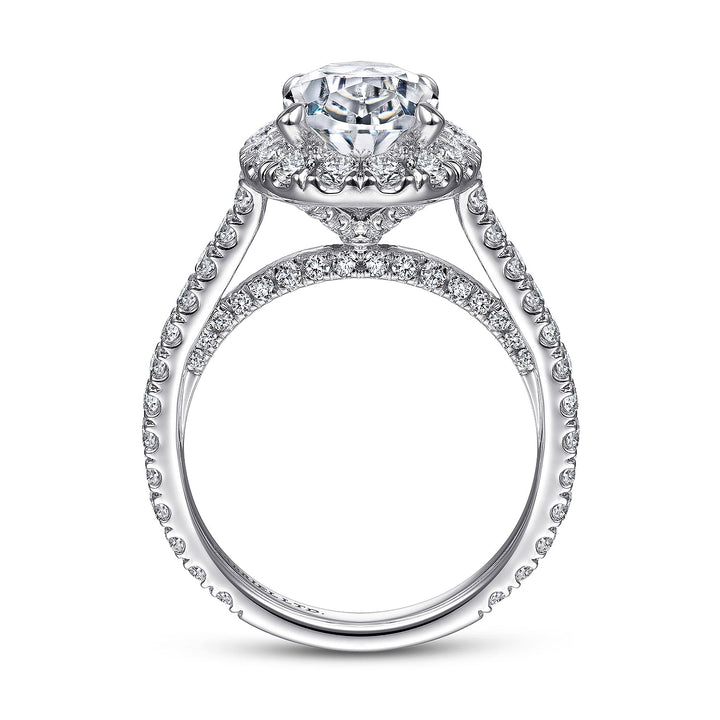 Gabriel & Co. ER14971O8W83JJ 18K White Gold Oval Halo Diamond Engagement Ring