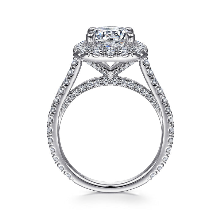 Gabriel & Co. ER14972R8W83JJ 18K White Gold Round Halo Diamond Engagement Ring