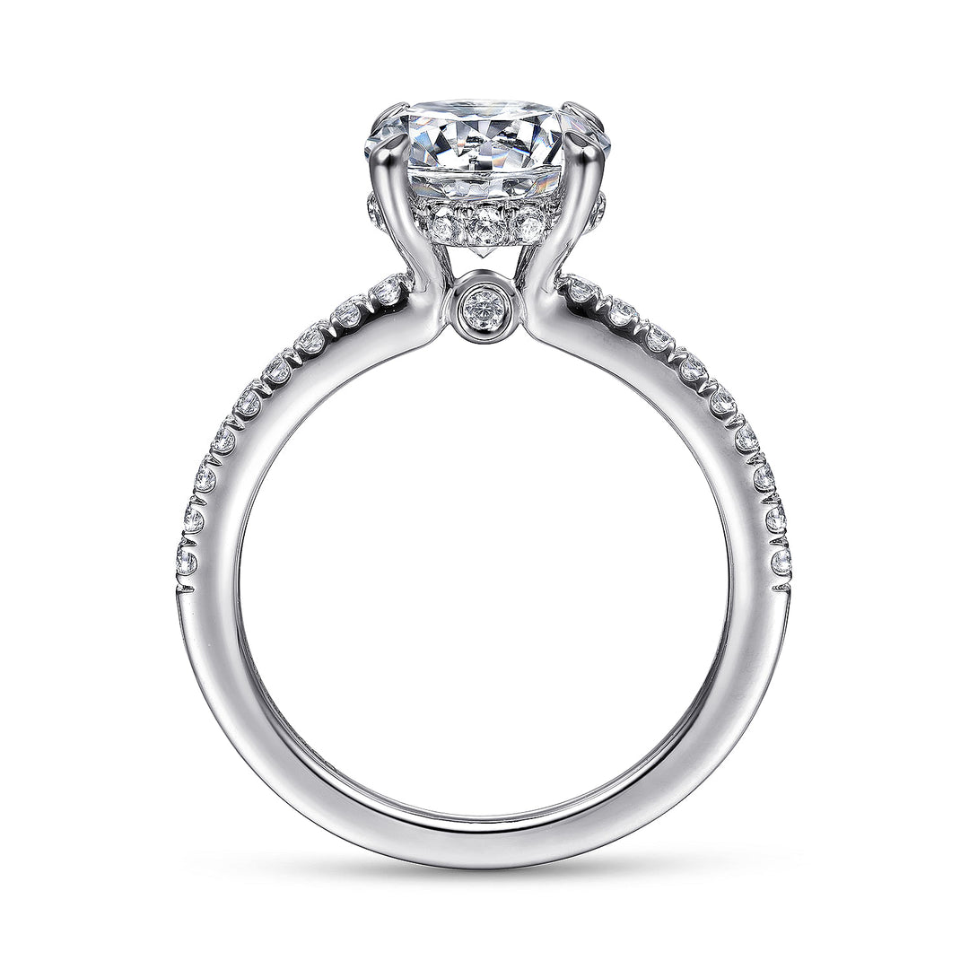 Gabriel & Co. ER14987R8W44JJ 14K White Gold Round Diamond Engagement Ring