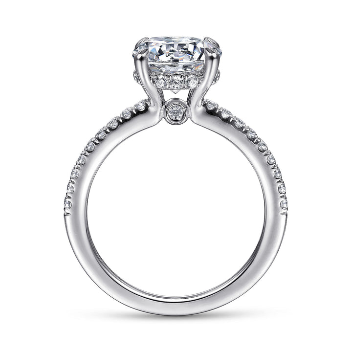 Gabriel & Co. ER14987R8W44JJ 14K White Gold Round Diamond Engagement Ring