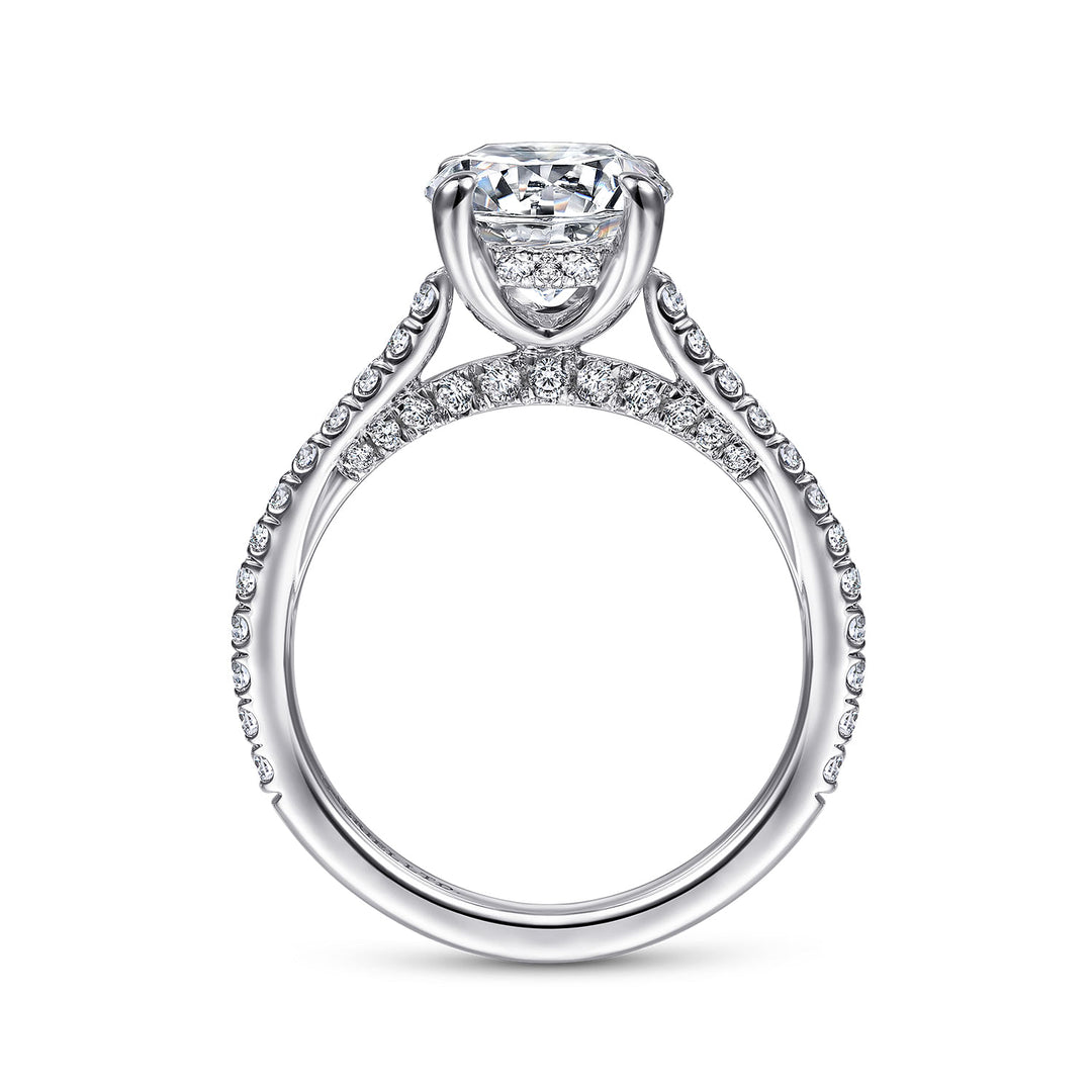 Gabriel & Co. ER14996R8W83JJ 18K White Gold Round Diamond Engagement Ring