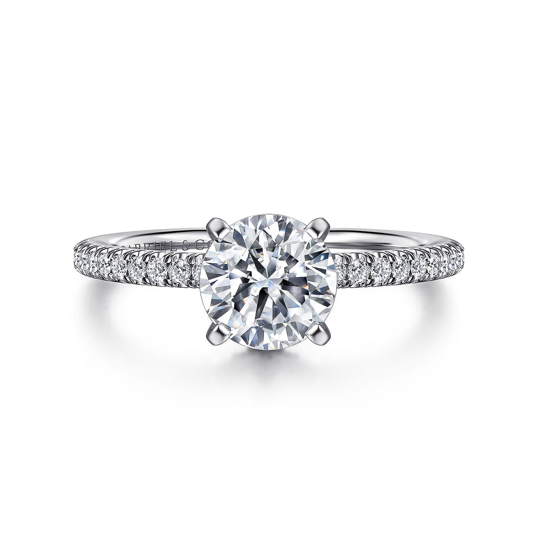 Gabriel & Co. ER15137R4W44JJ 14K White Gold Round Diamond Engagement Ring
