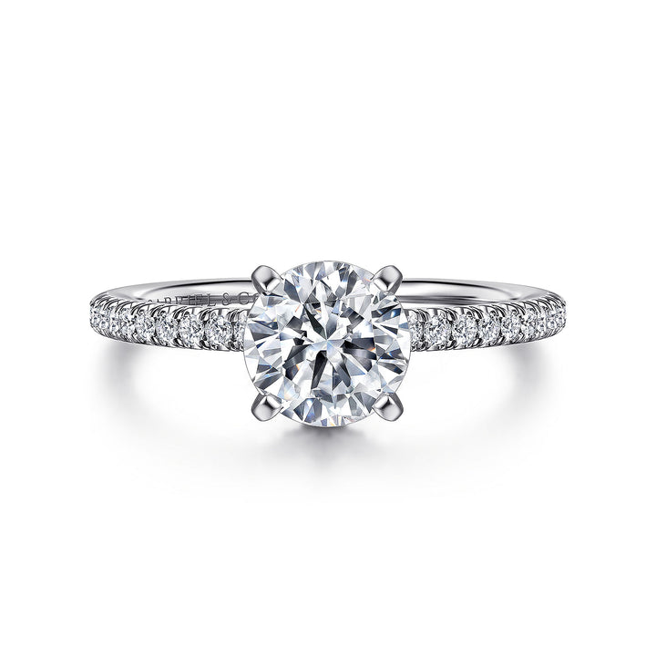 Gabriel & Co. ER15137R4W44JJ 14K White Gold Round Diamond Engagement Ring