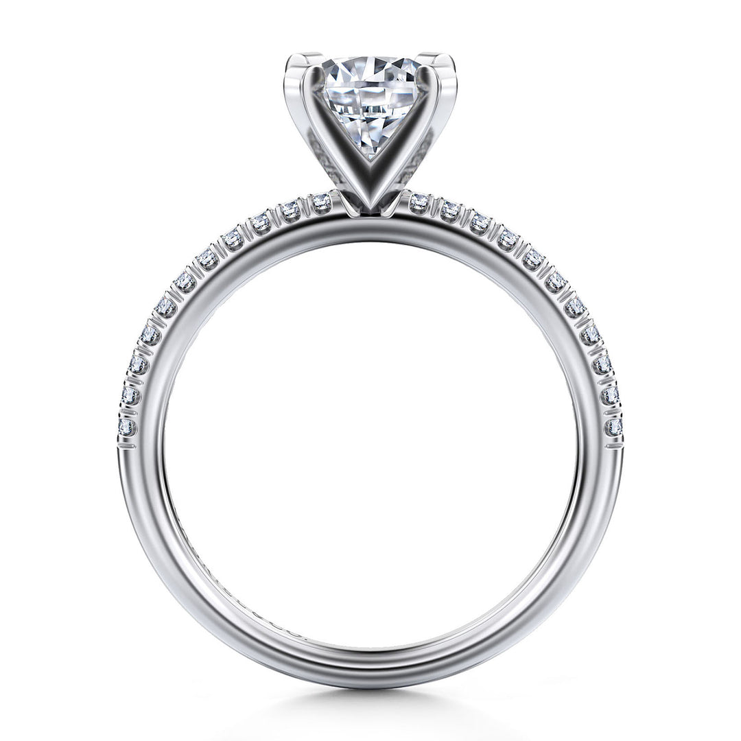 Gabriel & Co. ER15137R4W44JJ 14K White Gold Round Diamond Engagement Ring