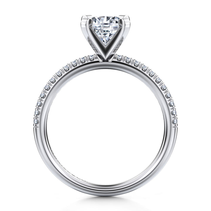 Gabriel & Co. ER15137R4W44JJ 14K White Gold Round Diamond Engagement Ring