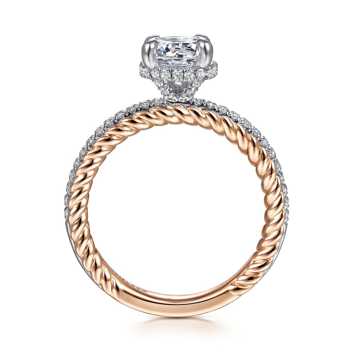Gabriel & Co. ER15168R4T44JJ 14K White Rose Gold Round Diamond Engagement Ring