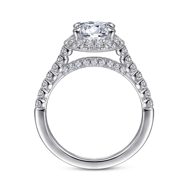 Gabriel & Co. ER15221R6W44JJ 14K White Gold Round Halo Diamond Engagement Ring