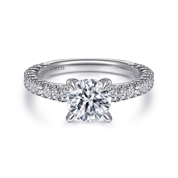 Gabriel & Co. ER15269R4W44JJ 14K White Gold Round Diamond Engagement Ring