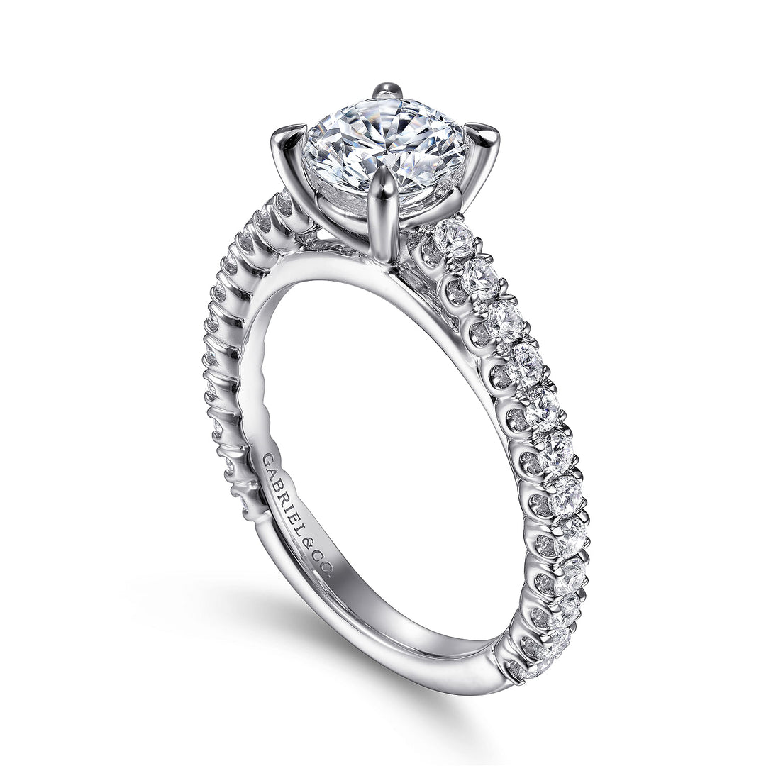 Gabriel & Co. ER15269R4W44JJ 14K White Gold Round Diamond Engagement Ring