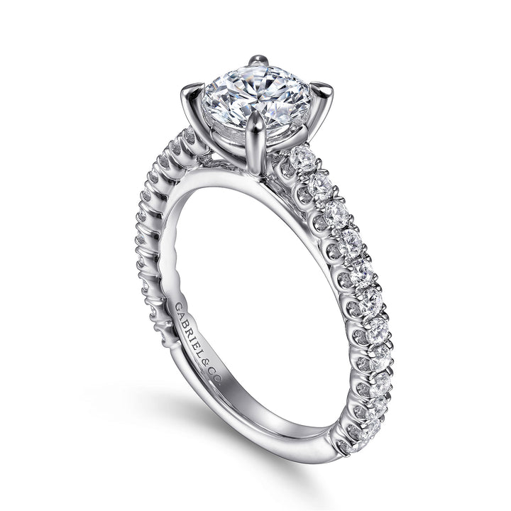 Gabriel & Co. ER15269R4W44JJ 14K White Gold Round Diamond Engagement Ring