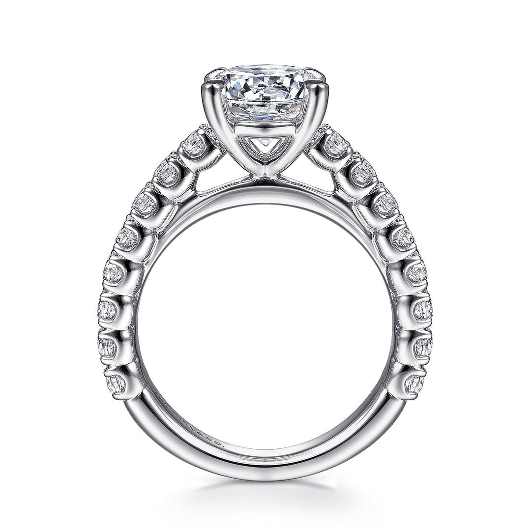 Gabriel & Co. ER15270R8W44JJ 14K White Gold Round Diamond Engagement Ring