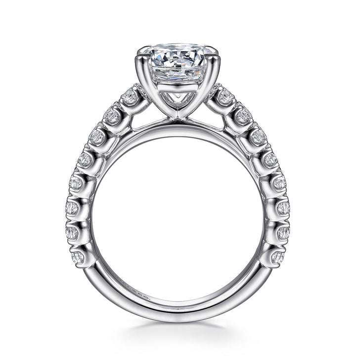 Gabriel & Co. ER15270R8W44JJ 14K White Gold Round Diamond Engagement Ring
