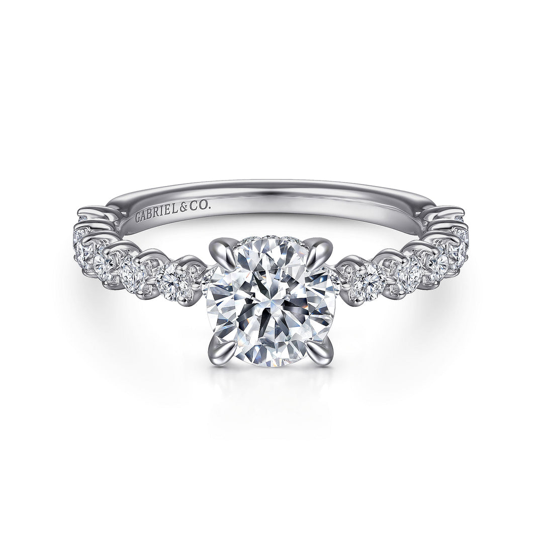 Gabriel & Co. ER15277R4W44JJ 14K White Gold Round Diamond Engagement Ring