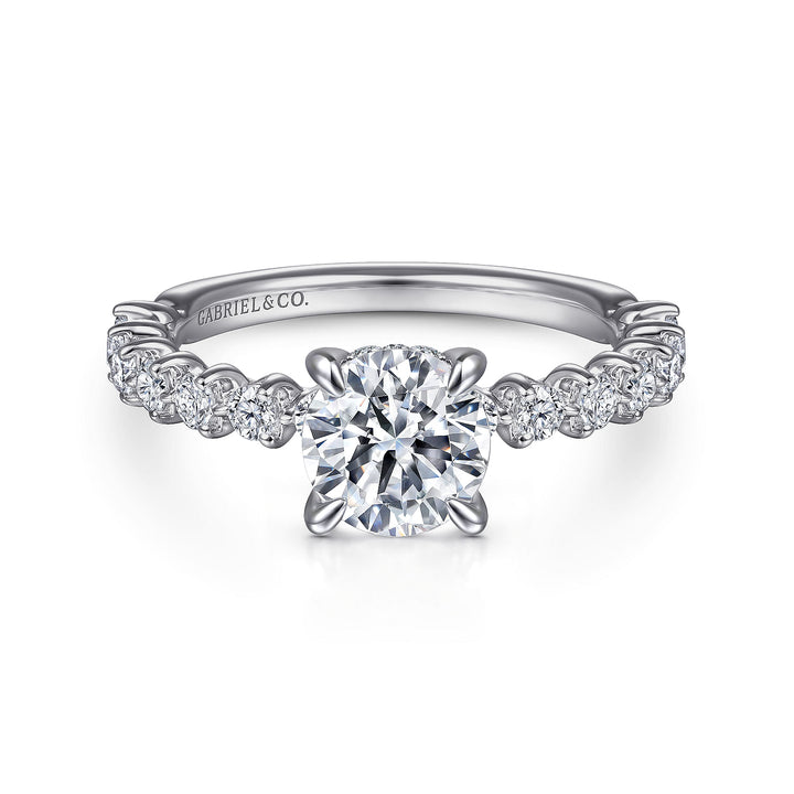 Gabriel & Co. ER15277R4W44JJ 14K White Gold Round Diamond Engagement Ring