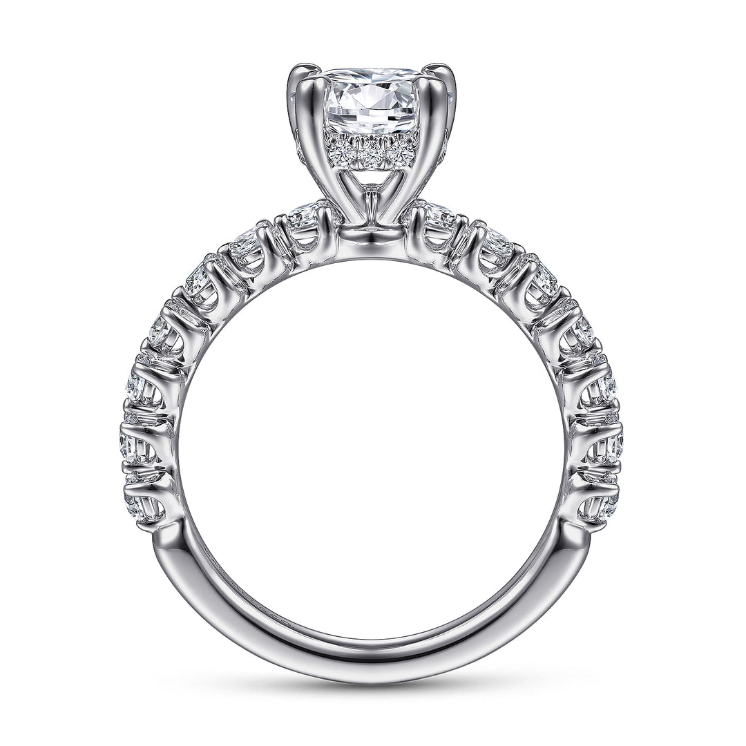 Gabriel & Co. ER15277R4W44JJ 14K White Gold Round Diamond Engagement Ring