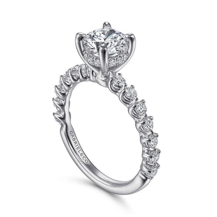 Gabriel & Co. ER15277R4W44JJ 14K White Gold Round Diamond Engagement Ring