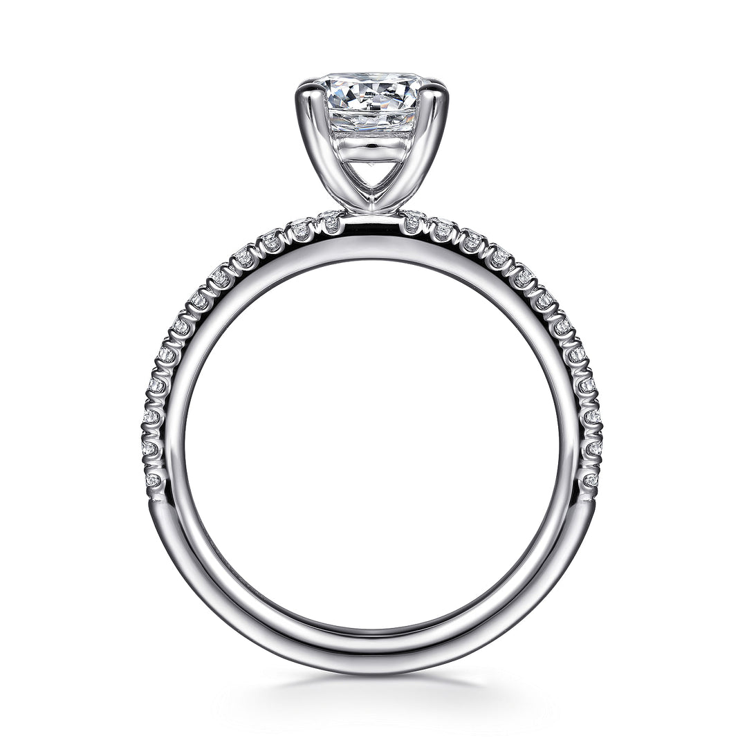 Gabriel & Co. ER15525R4W44JJ 14K White Gold Round Diamond Engagement Ring