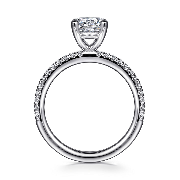 Gabriel & Co. ER15525R4W44JJ 14K White Gold Round Diamond Engagement Ring