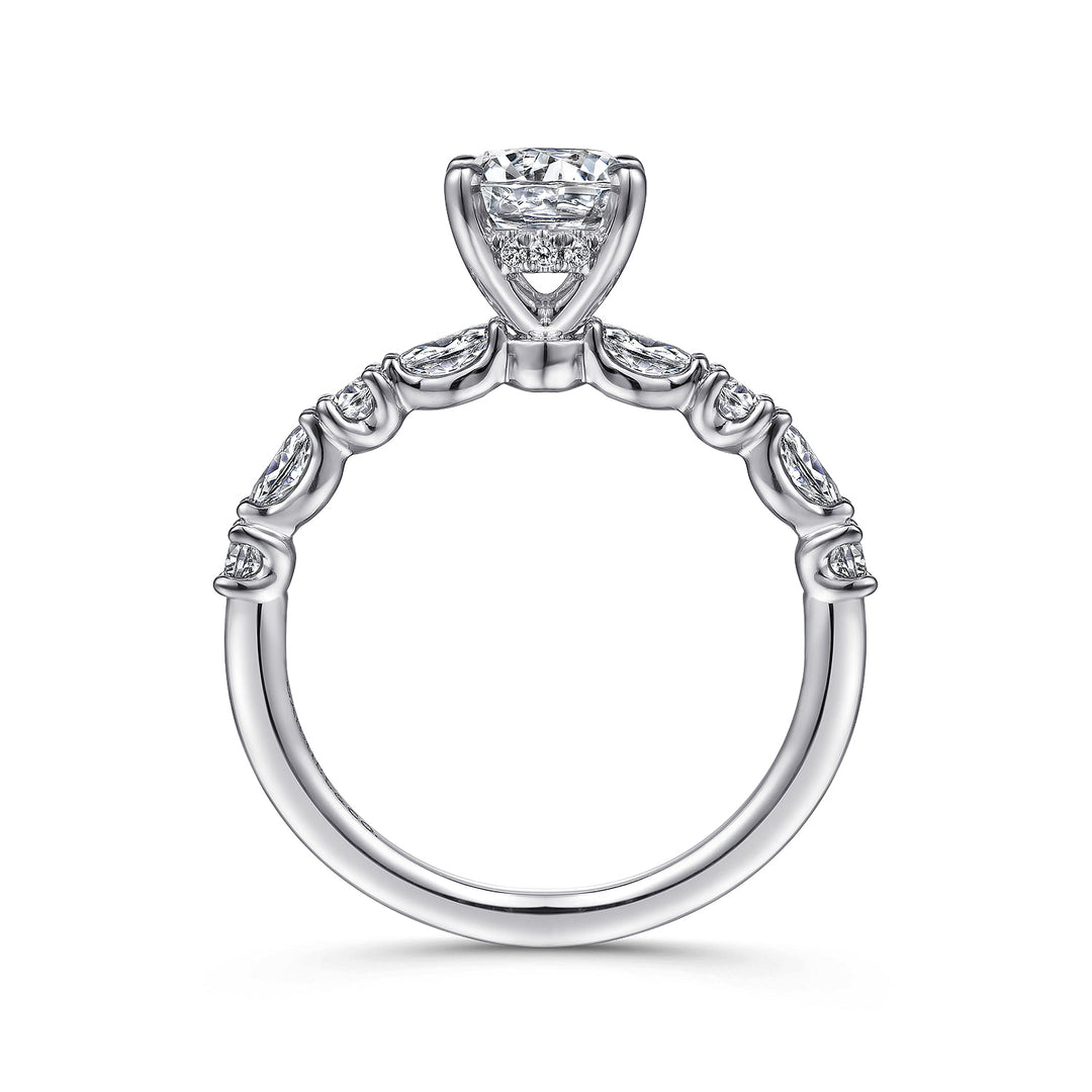 Gabriel & Co. ER15607R4W44JJ 14K White Gold Round Diamond Engagement Ring